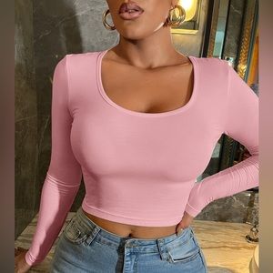 Shein - Sxy Scoop Neck Crop Tee